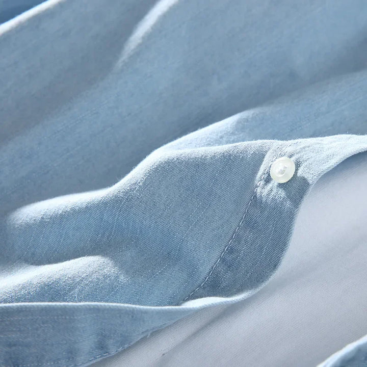 Denim overhemd met lange mouwen voor heren