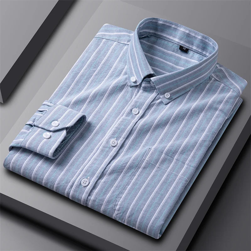 Casual katoenen oxford-overhemd met knoopsluiting voor heren