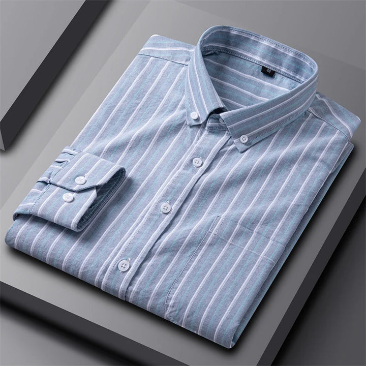 Casual katoenen oxford-overhemd met knoopsluiting voor heren