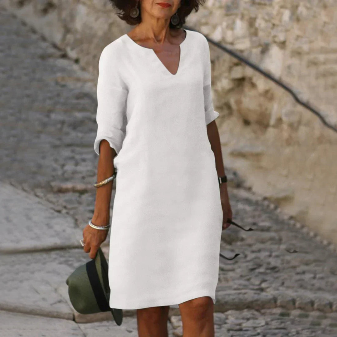 Elegante mini-jurk voor dames met v-hals