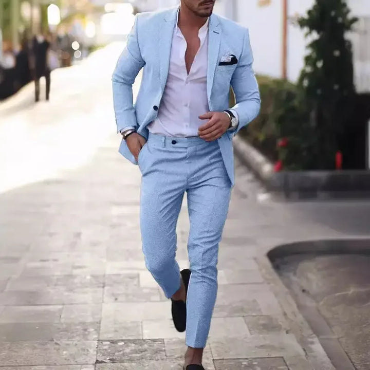 Slim fit tweedelig trouwpak voor heren