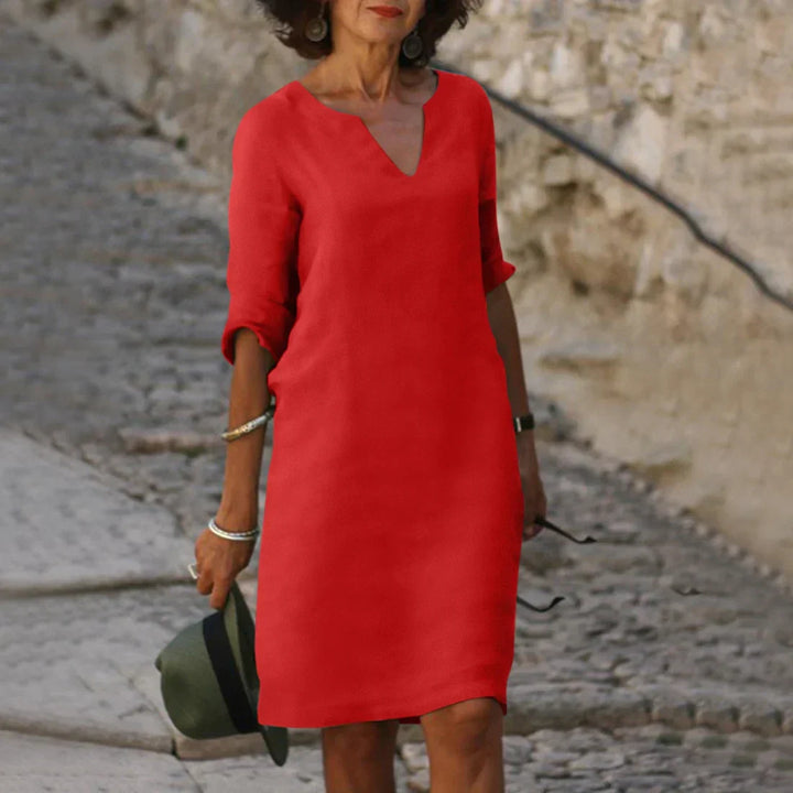 Elegante mini-jurk voor dames met v-hals