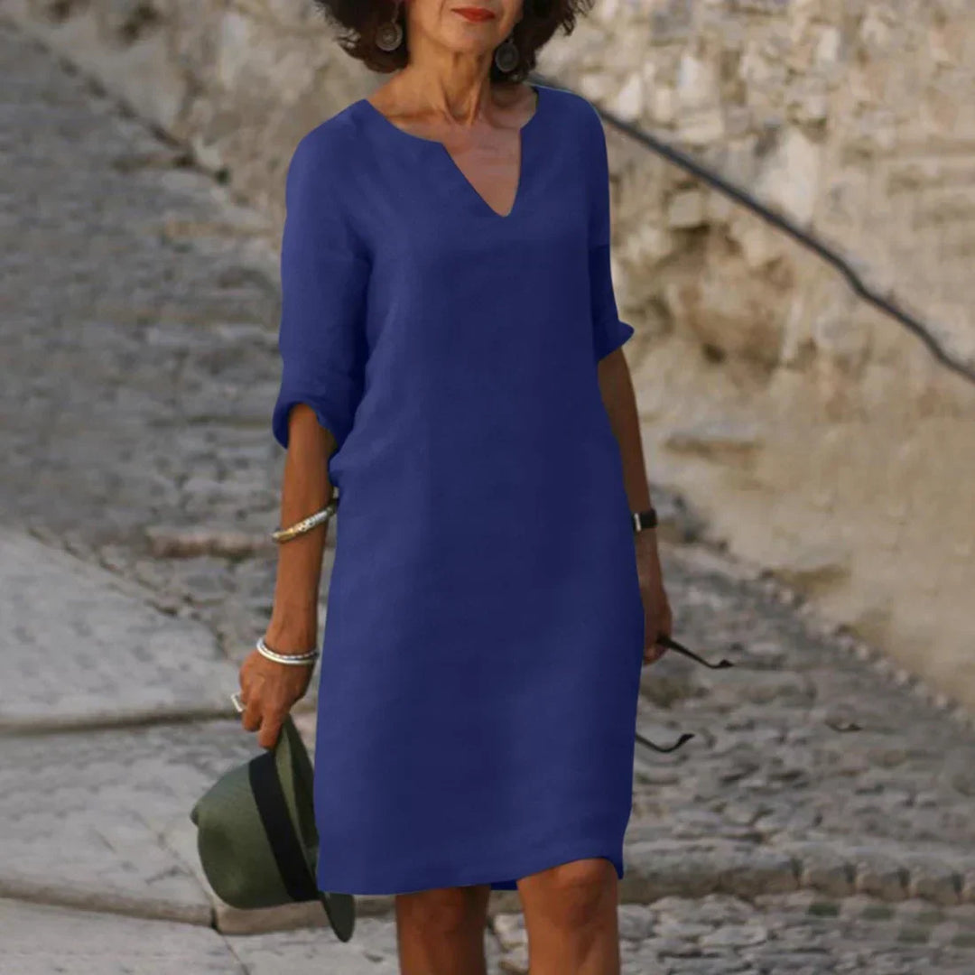 Elegante mini-jurk voor dames met v-hals