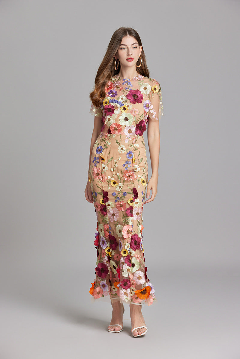 Mouwloze maxi-jurk met bloemenprint voor dames