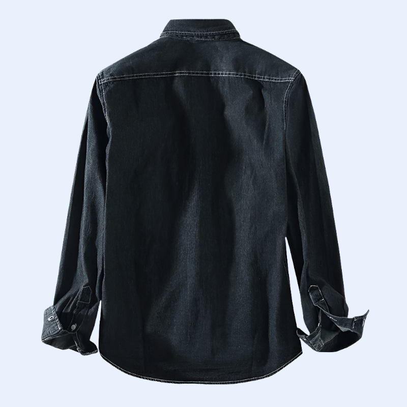 Denim overhemd met lange mouwen voor heren