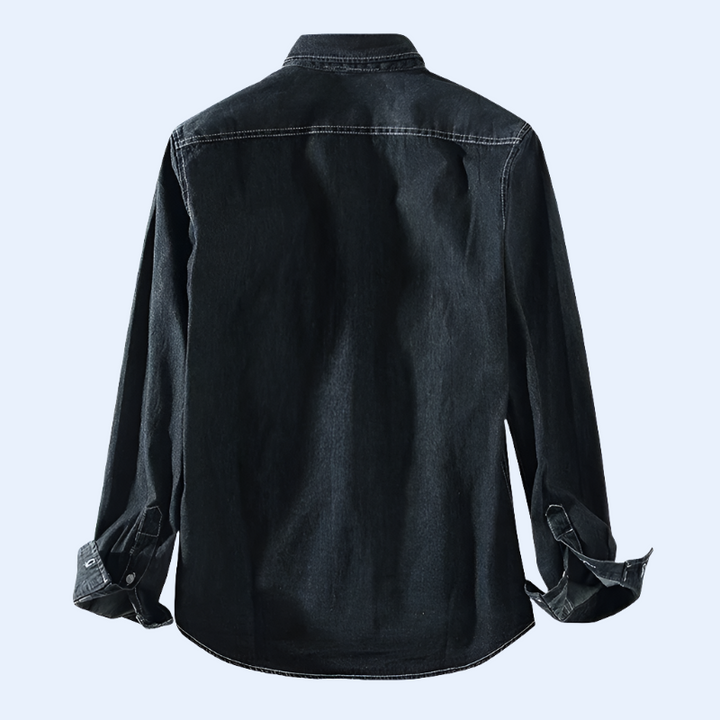 Denim overhemd met lange mouwen voor heren