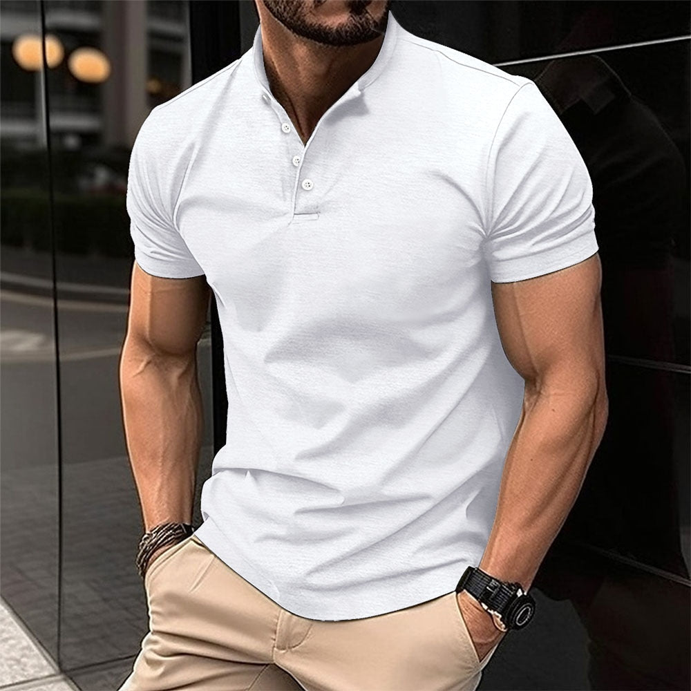 Polo shirt met korte mouwen en opstaande kraag voor heren
