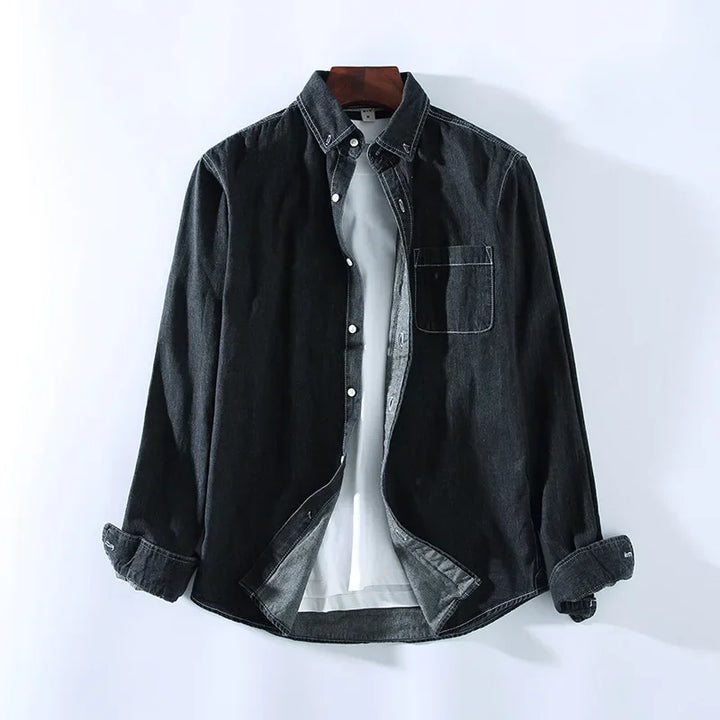 Denim overhemd met lange mouwen voor heren
