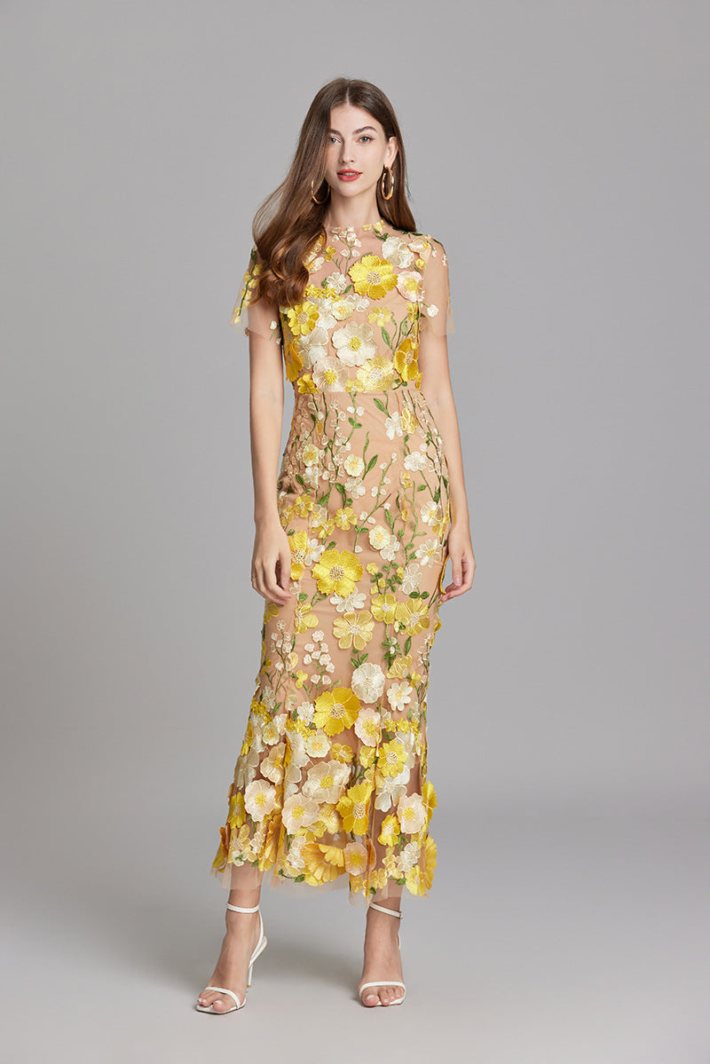 Mouwloze maxi-jurk met bloemenprint voor dames