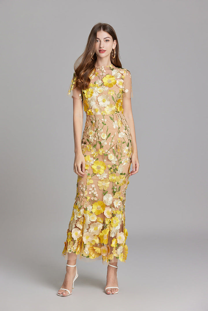 Mouwloze maxi-jurk met bloemenprint voor dames