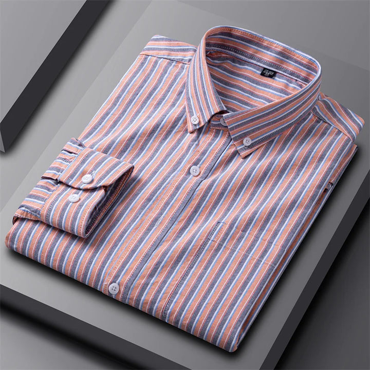 Casual katoenen oxford-overhemd met knoopsluiting voor heren