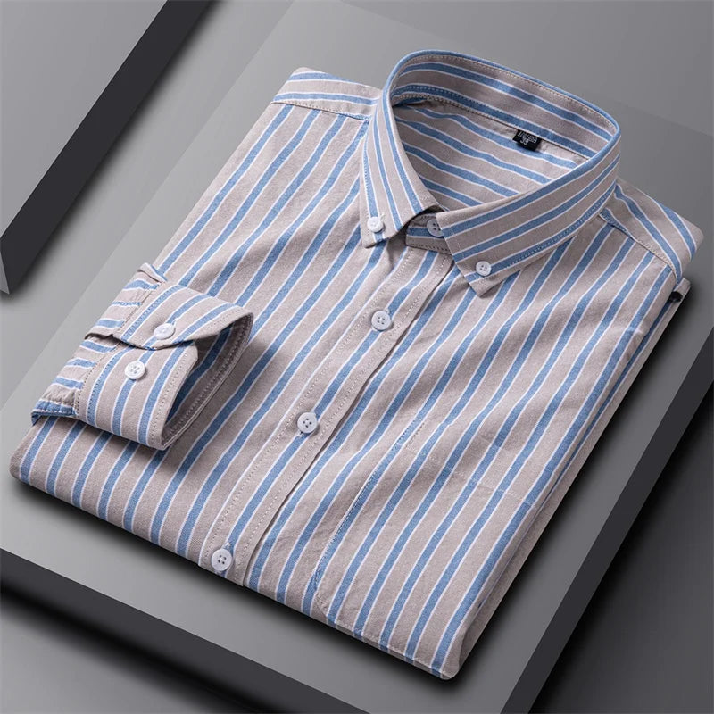 Casual katoenen oxford-overhemd met knoopsluiting voor heren