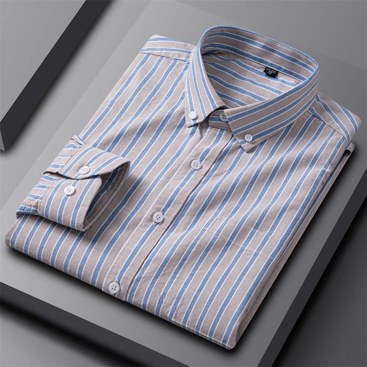 Casual katoenen oxford-overhemd met knoopsluiting voor heren