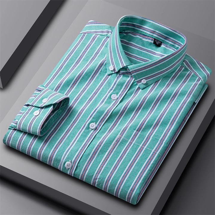 Casual katoenen oxford-overhemd met knoopsluiting voor heren