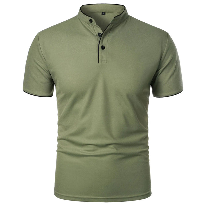 Slim fit poloshirt voor heren met opstaande kraag en knopen