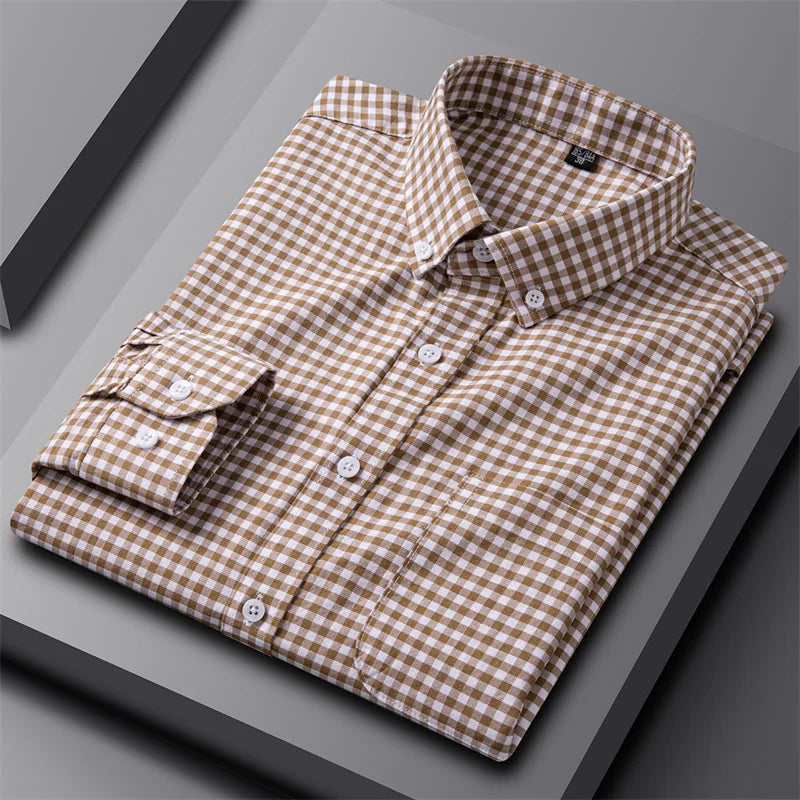 Casual katoenen oxford-overhemd met knoopsluiting voor heren