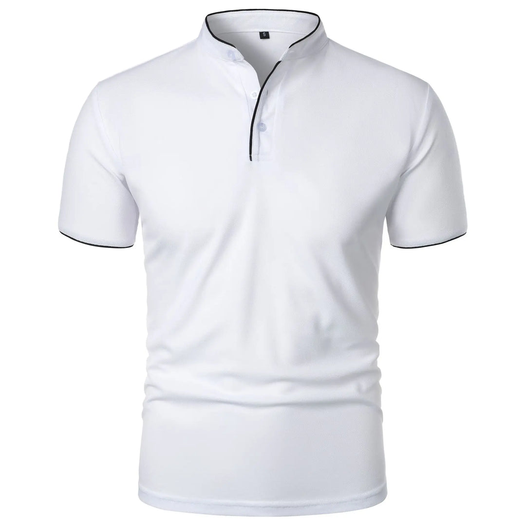 Slim fit poloshirt voor heren met opstaande kraag en knopen