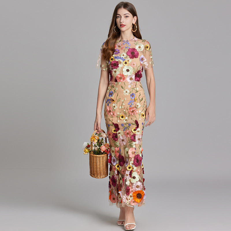 Mouwloze maxi-jurk met bloemenprint voor dames