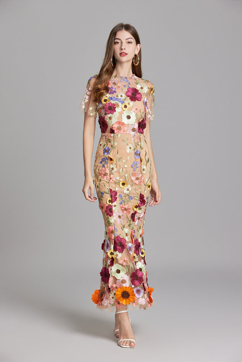 Mouwloze maxi-jurk met bloemenprint voor dames