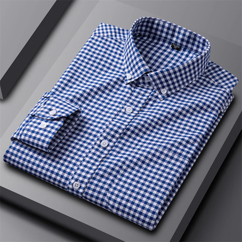 Casual katoenen oxford-overhemd met knoopsluiting voor heren