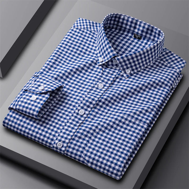Casual katoenen oxford-overhemd met knoopsluiting voor heren