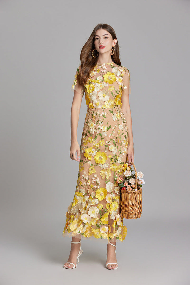 Mouwloze maxi-jurk met bloemenprint voor dames