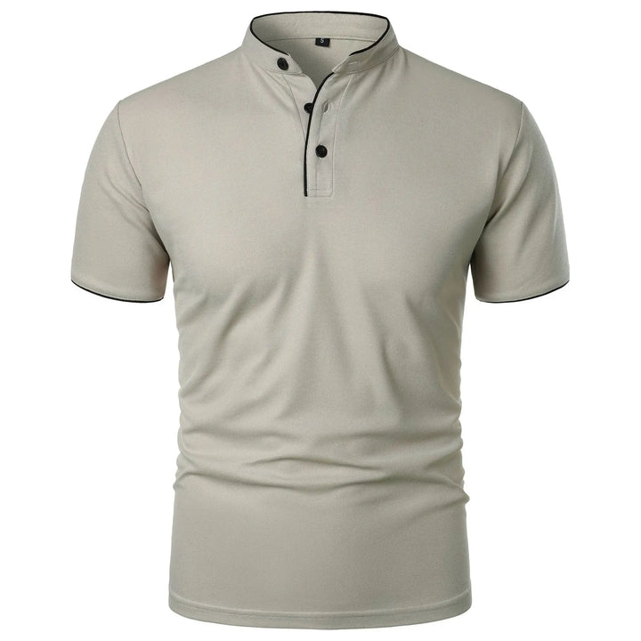 Slim fit poloshirt voor heren met opstaande kraag en knopen