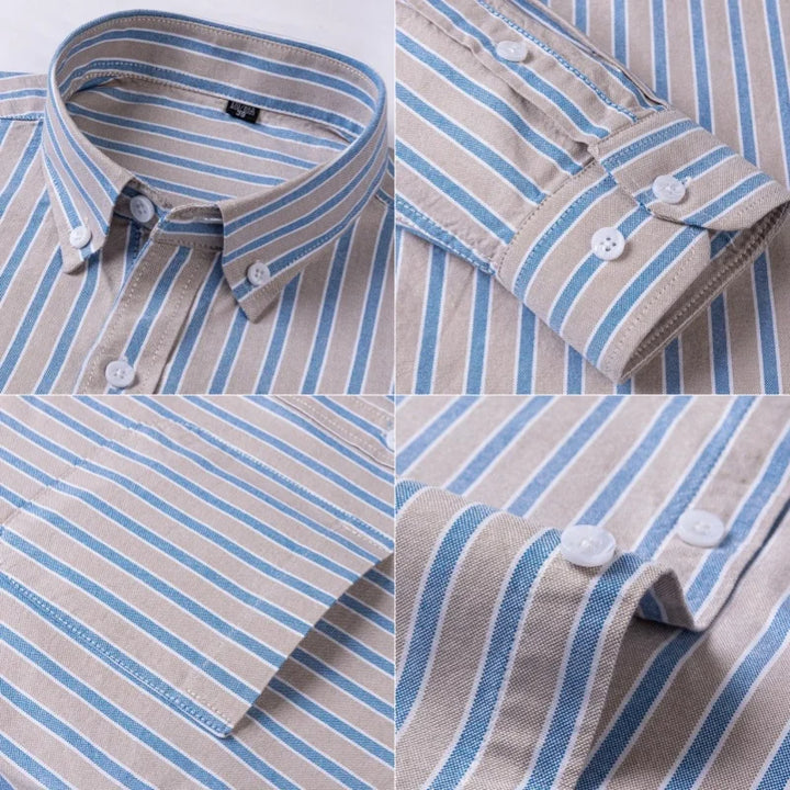 Casual katoenen oxford-overhemd met knoopsluiting voor heren