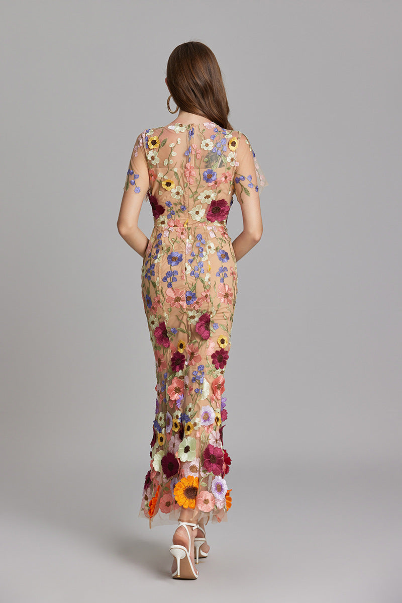 Mouwloze maxi-jurk met bloemenprint voor dames