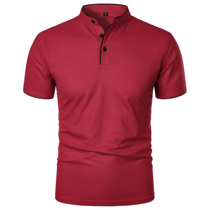 Slim fit poloshirt voor heren met opstaande kraag en knopen