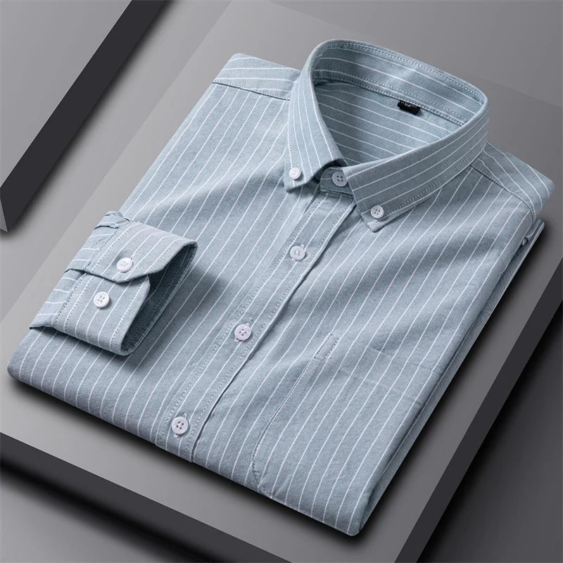 Casual katoenen oxford-overhemd met knoopsluiting voor heren
