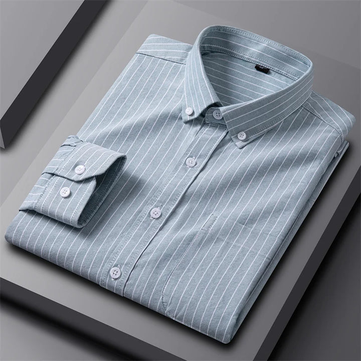 Casual katoenen oxford-overhemd met knoopsluiting voor heren