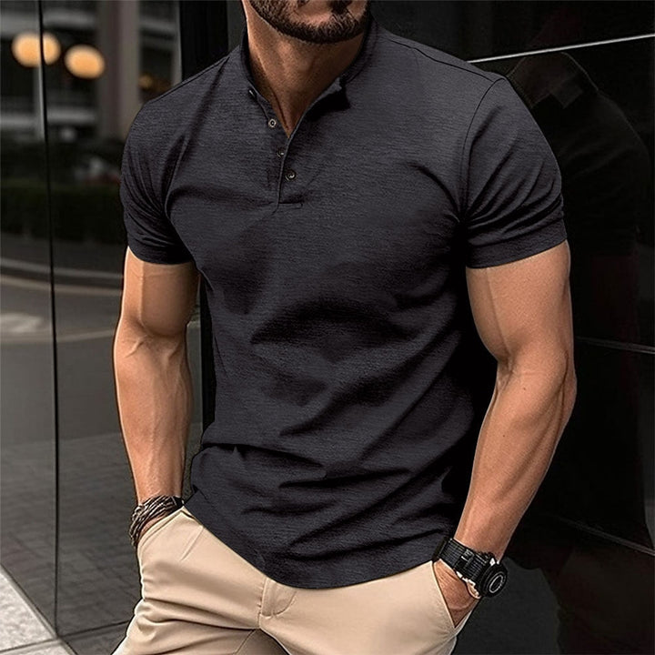 Polo shirt met korte mouwen en opstaande kraag voor heren