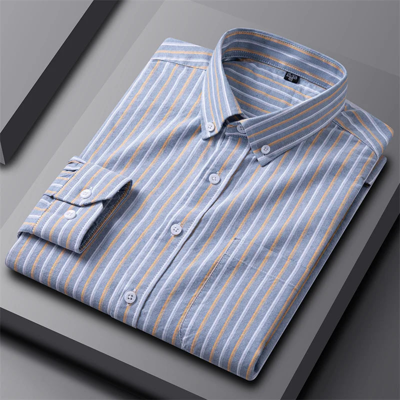 Casual katoenen oxford-overhemd met knoopsluiting voor heren