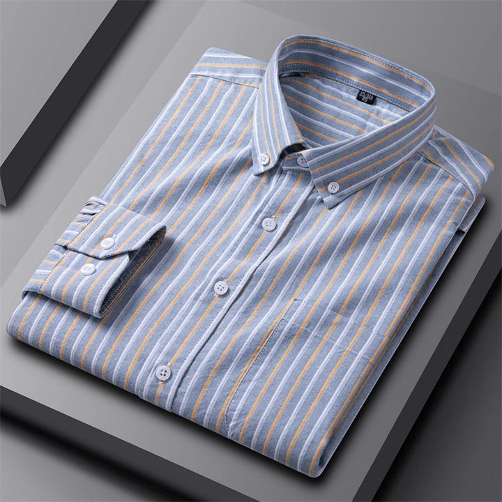 Casual katoenen oxford-overhemd met knoopsluiting voor heren