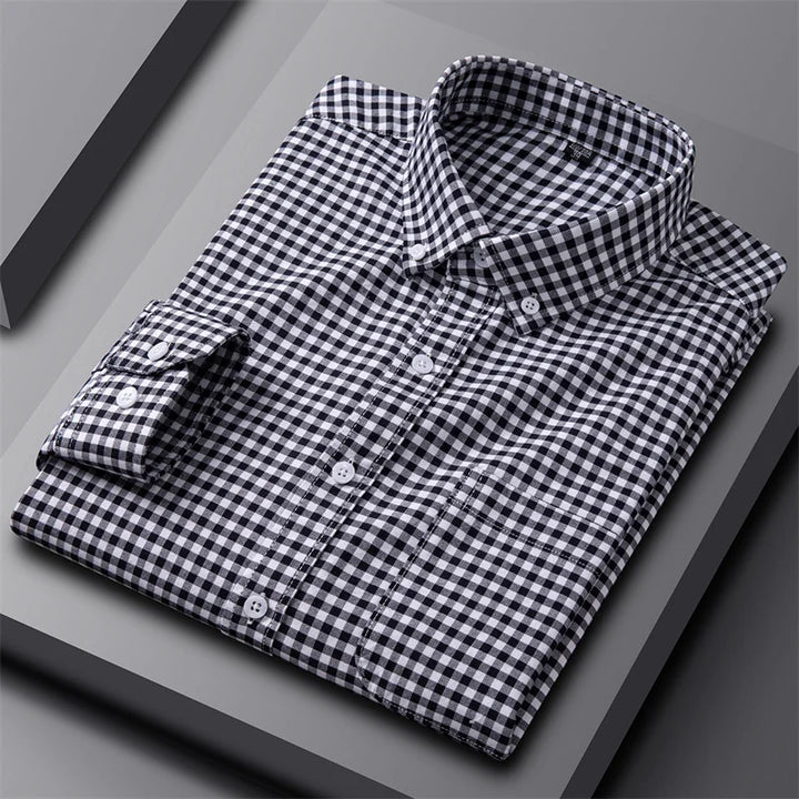 Casual katoenen oxford-overhemd met knoopsluiting voor heren
