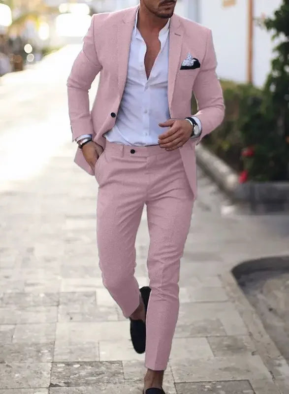Slim fit tweedelig trouwpak voor heren