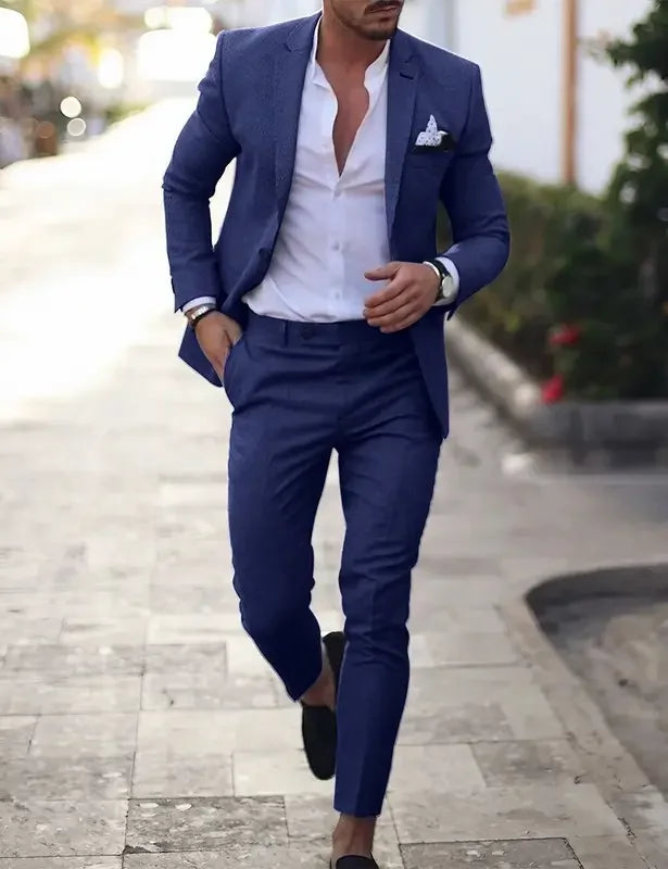 Slim fit tweedelig trouwpak voor heren