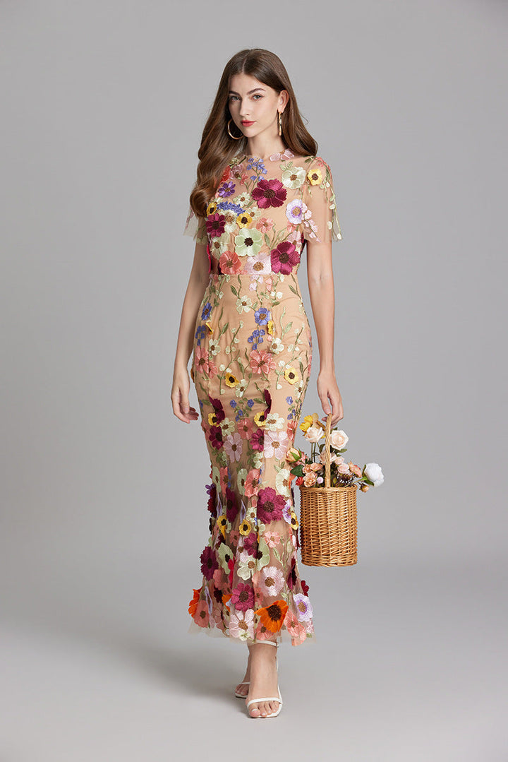 Mouwloze maxi-jurk met bloemenprint voor dames