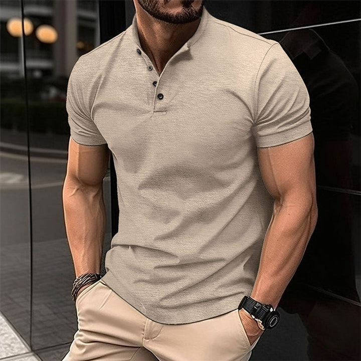 Polo shirt met korte mouwen en opstaande kraag voor heren