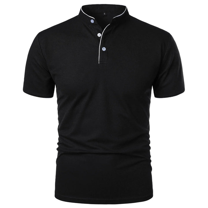 Slim fit poloshirt voor heren met opstaande kraag en knopen
