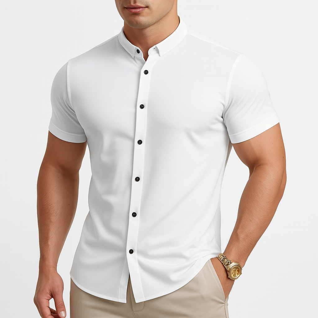 Slim fit overhemd met korte mouwen voor heren