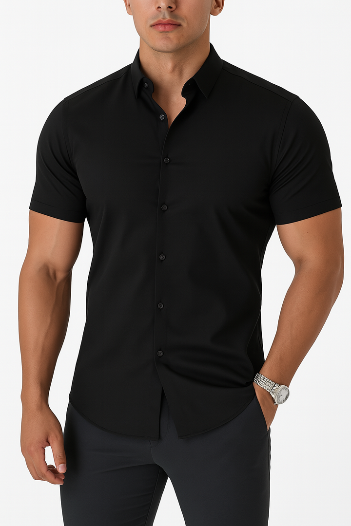 Slim fit overhemd met korte mouwen voor heren