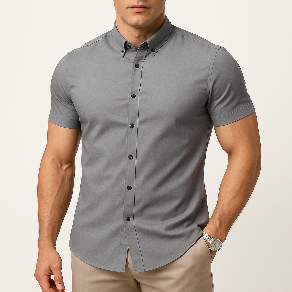 Slim fit overhemd met korte mouwen voor heren