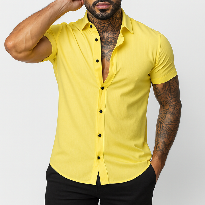 Slim fit overhemd met korte mouwen voor heren