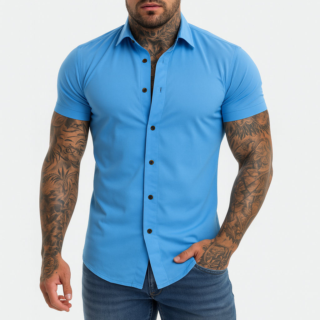 Slim fit overhemd met korte mouwen voor heren