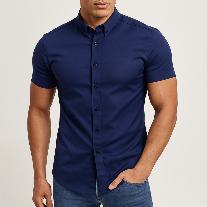 Slim fit overhemd met korte mouwen voor heren