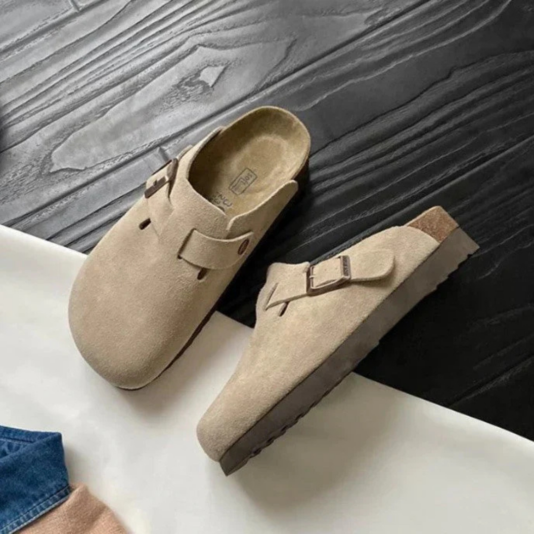 Gesloten teenslippers voor dames met gesp
