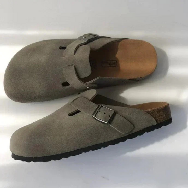 Gesloten teenslippers voor dames met gesp