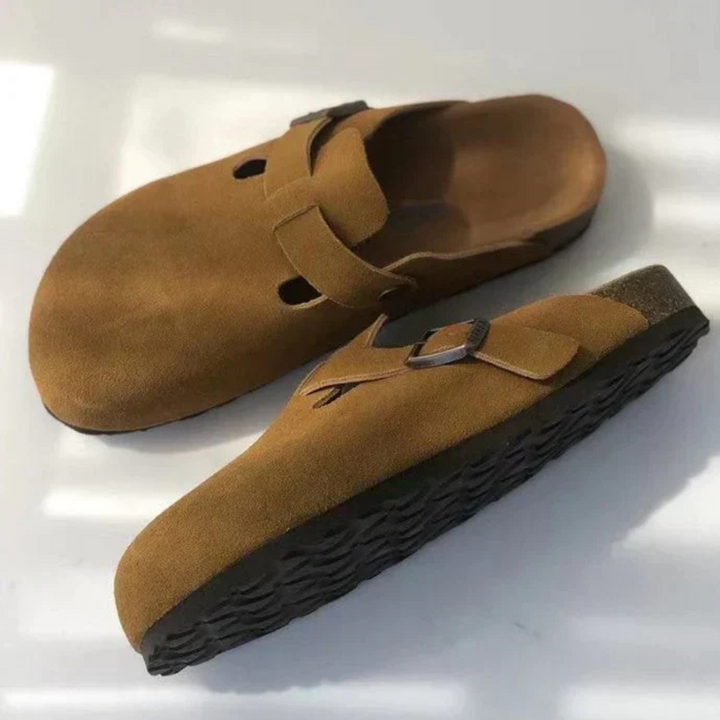 Gesloten teenslippers voor dames met gesp